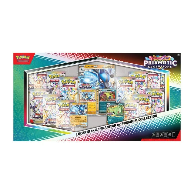 Prismatic Evolutions Lucario ex & Tyranitar ex Premium Collection Box - Pokeca.NL